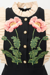 Gucci 2017 Wool & Silk Flower Dress