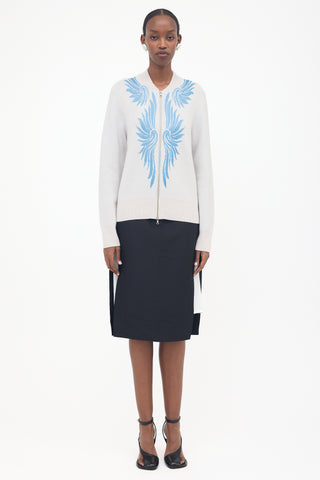 Dries Van Noten Cashmere Jacquard Bomber Cardigan