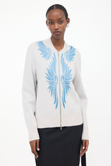Dries Van Noten Cashmere Jacquard Bomber Cardigan