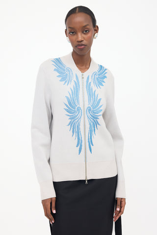 Dries Van Noten Cashmere Jacquard Bomber Cardigan