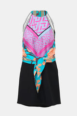 Versace Silk Printed Scarf Mini Dress