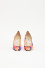 Manolo Blahnik Satin Printed Pump