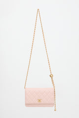 Chanel Leather Pearl Crush Wallet On Chain