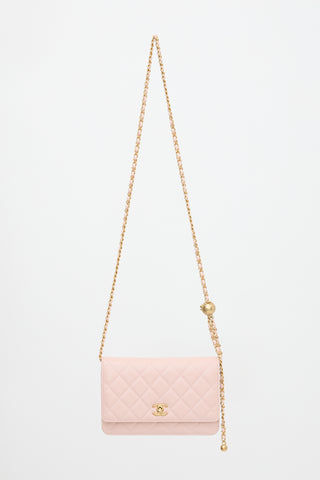 Chanel Leather Pearl Crush Wallet On Chain