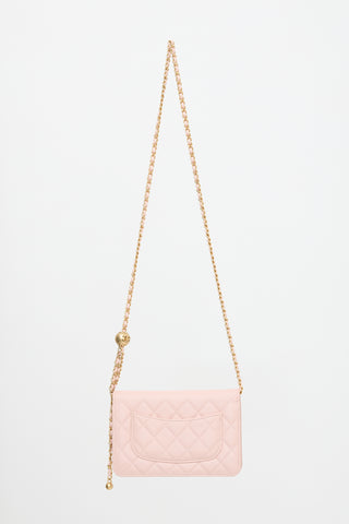 Chanel Leather Pearl Crush Wallet On Chain
