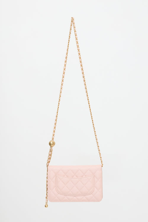 Chanel Leather Pearl Crush Wallet On Chain