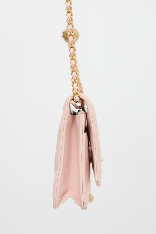 Chanel Leather Pearl Crush Wallet On Chain