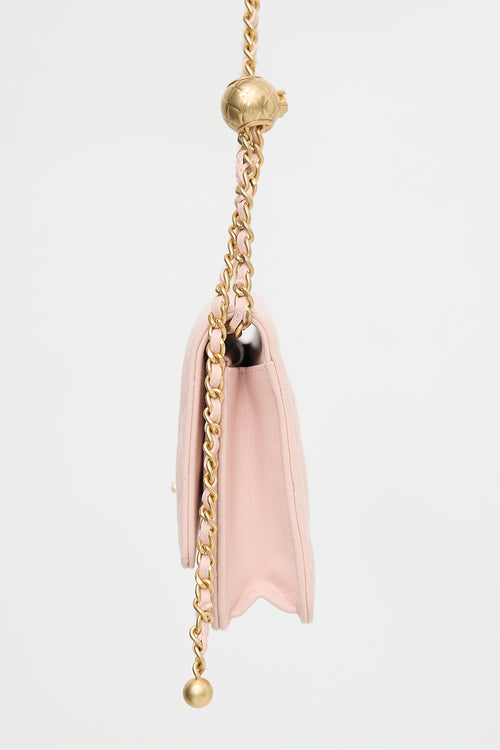 Chanel Leather Pearl Crush Wallet On Chain