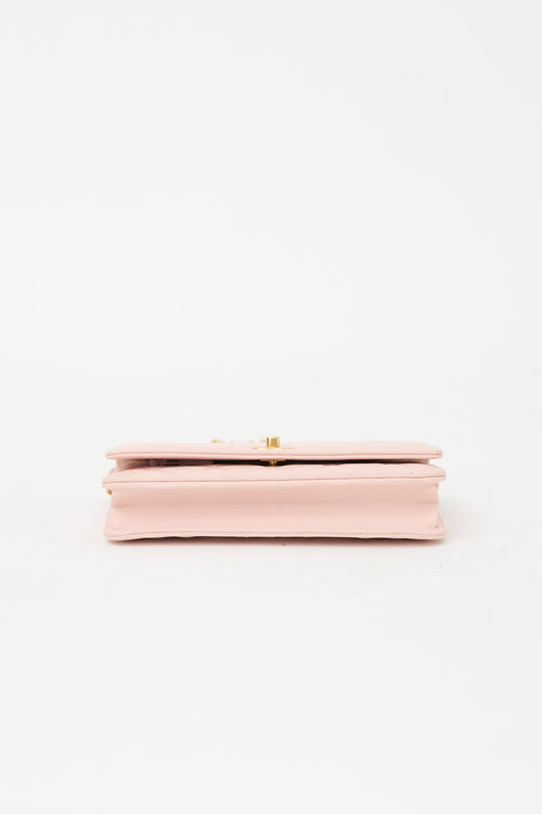 Chanel Leather Pearl Crush Wallet On Chain