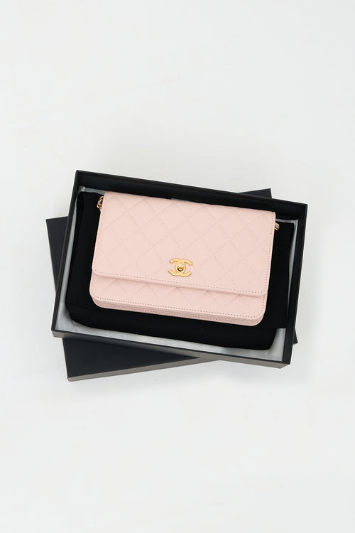 Chanel Leather Pearl Crush Wallet On Chain