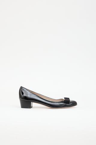 Ferragamo Patent Vara Bow Pump