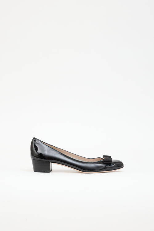 Ferragamo Patent Vara Bow Pump