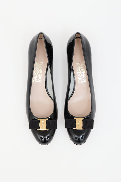 Ferragamo Patent Vara Bow Pump