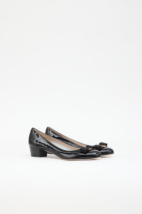 Ferragamo Patent Vara Bow Pump