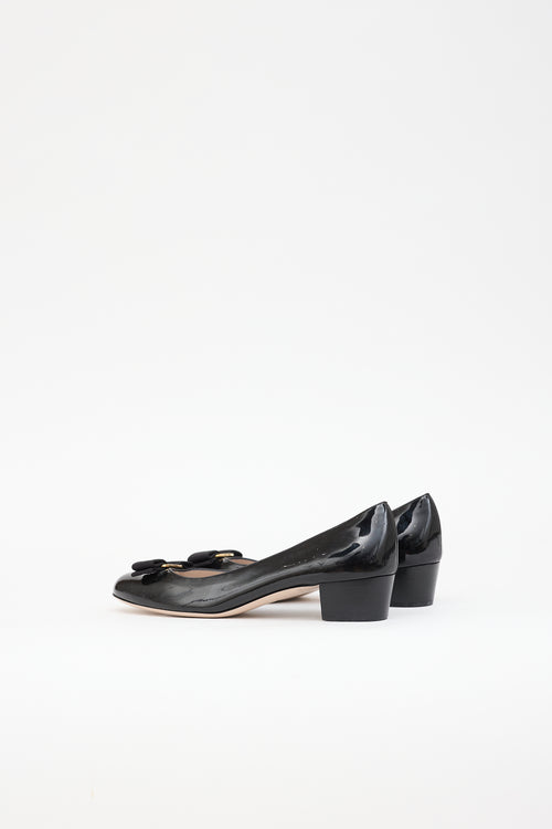 Ferragamo Patent Vara Bow Pump