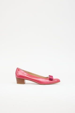 Ferragamo Patent Vara Bow Pump