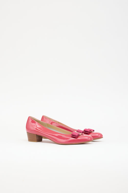 Ferragamo Patent Vara Bow Pump
