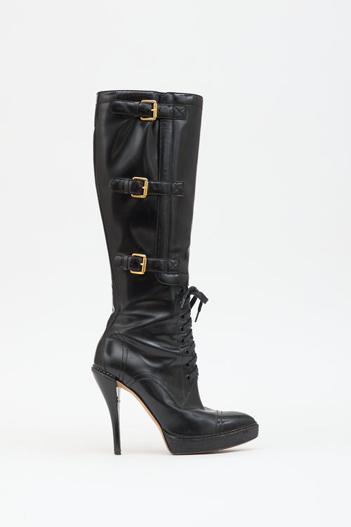 Gucci Patent Buckle  Boot