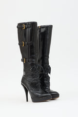 Gucci Patent Buckle  Boot