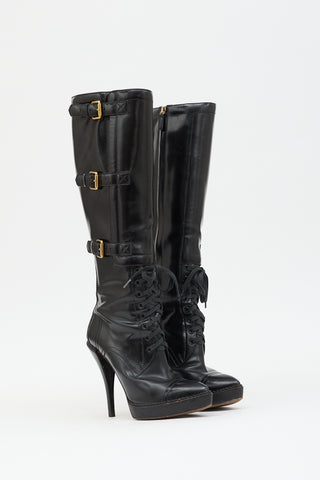 Gucci Patent Buckle  Boot