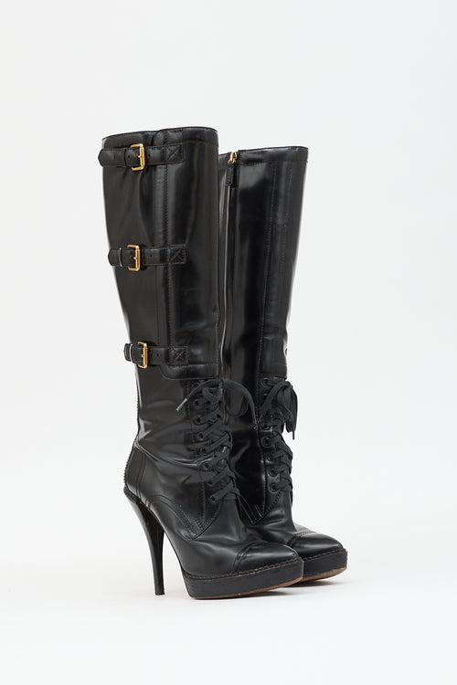 Gucci Patent Buckle  Boot