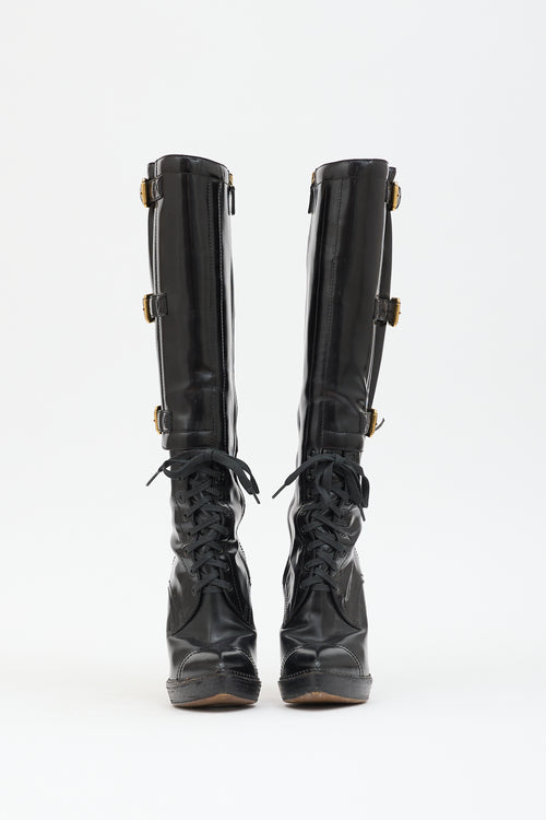 Gucci Patent Buckle  Boot