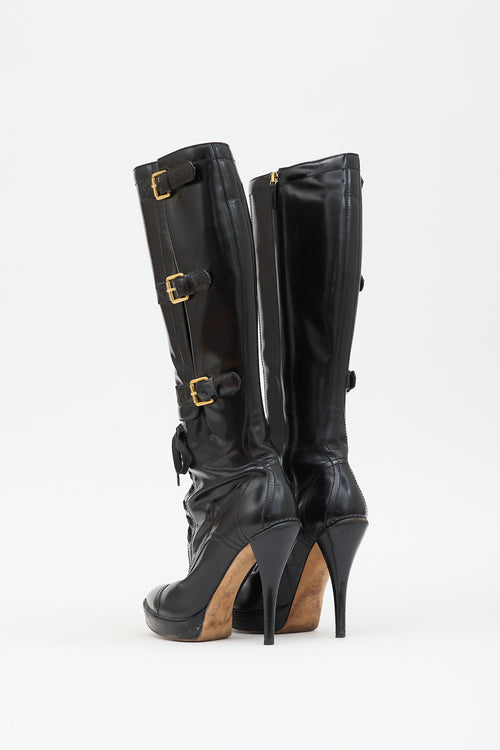 Gucci Patent Buckle  Boot