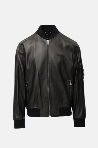 Versace Leather Bomber Jacket