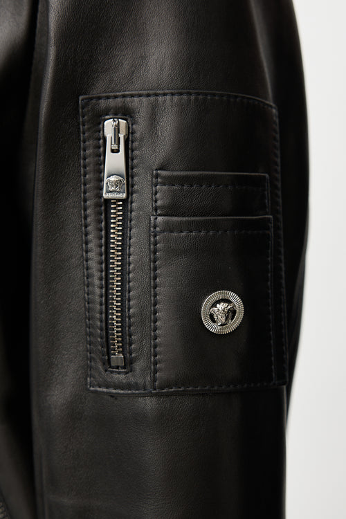Versace Leather Bomber Jacket