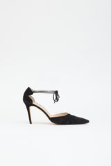 Manolo Blahnik Suede Lace Up  Pump