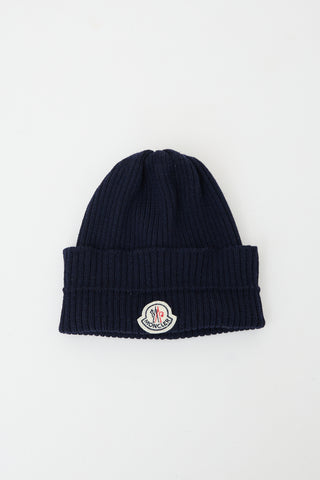 Moncler Ribbed Knit Logo Beanie
