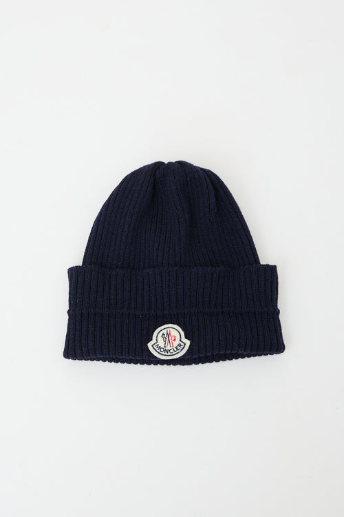 Moncler Ribbed Knit Logo Beanie