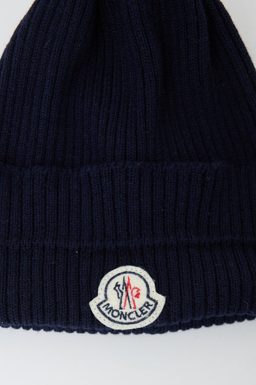 Moncler Ribbed Knit Logo Beanie