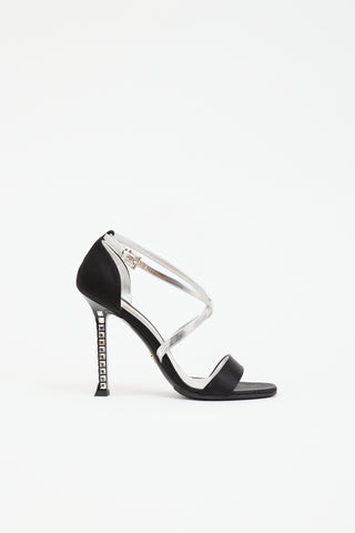 Prada Satin Crystal Embellished Sandal