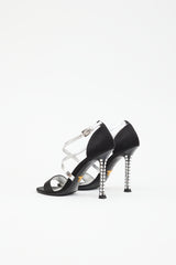 Prada Satin Crystal Embellished Sandal
