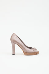 Gucci Guccissima Peep Toe Platform Pump