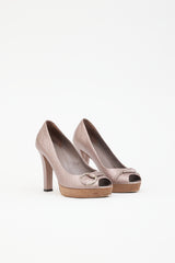 Gucci Guccissima Peep Toe Platform Pump