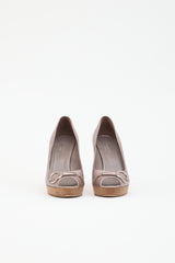 Gucci Guccissima Peep Toe Platform Pump