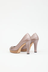 Gucci Guccissima Peep Toe Platform Pump