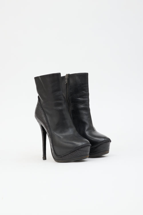 Haider Ackermann Leather Platform Ankle Boot