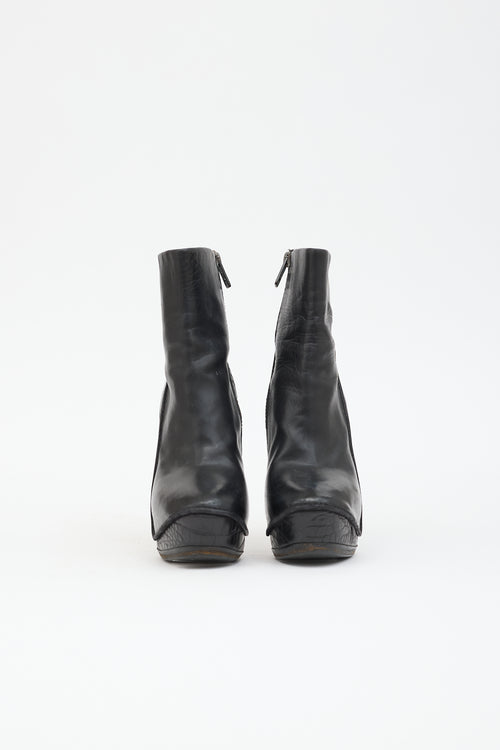 Haider Ackermann Leather Platform Ankle Boot