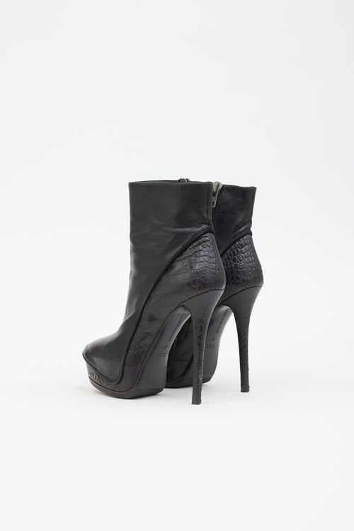 Haider Ackermann Leather Platform Ankle Boot