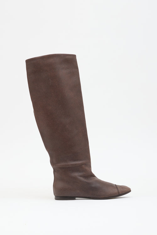Bottega Veneta Suede Knee High Boot