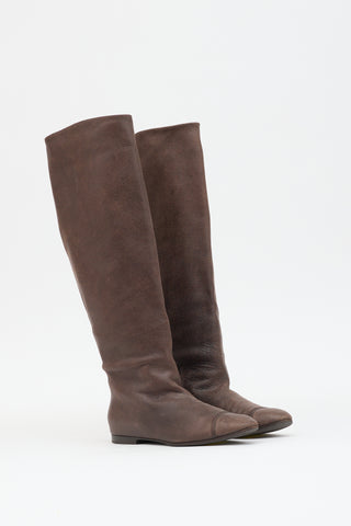 Bottega Veneta Suede Knee High Boot