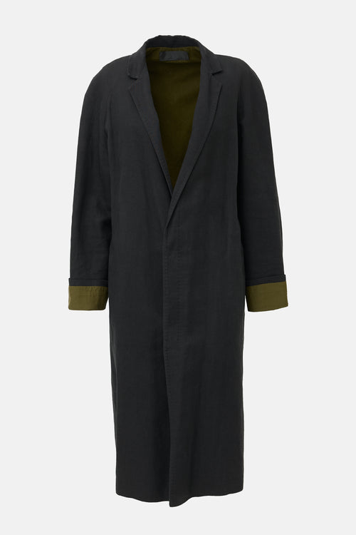 Haider Ackermann Linen & Mohair Cuffed Coat