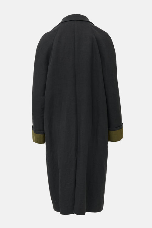 Haider Ackermann Linen & Mohair Cuffed Coat