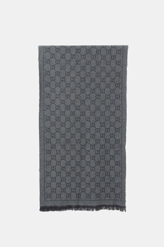 Gucci GG Monogram Fringe Scarf