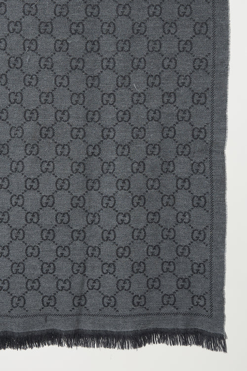Gucci GG Monogram Fringe Scarf