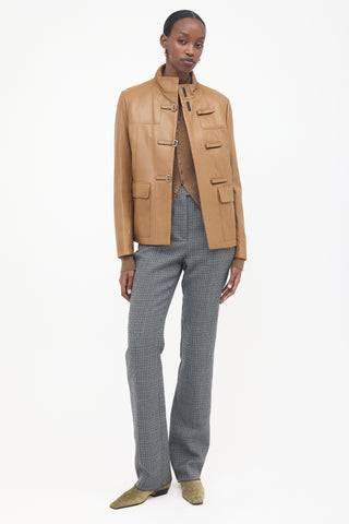 Prada 1999 Leather Velcro Strap Jacket