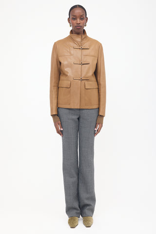 Prada 1999 Leather Velcro Strap Jacket